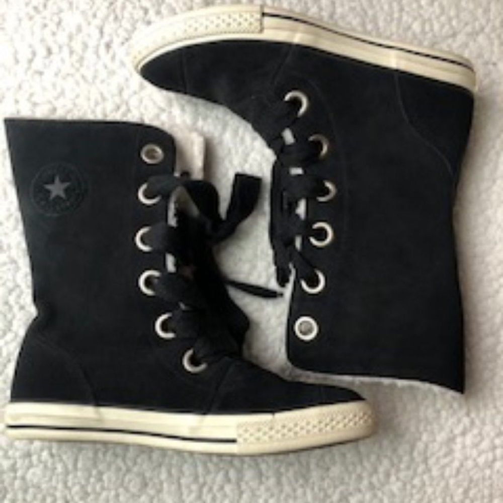Converse  Black Suede High Top Boots
